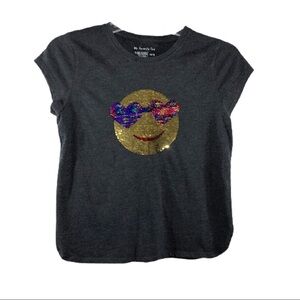 Members Mark Girls Sequin Flippy Smiley Face Tee